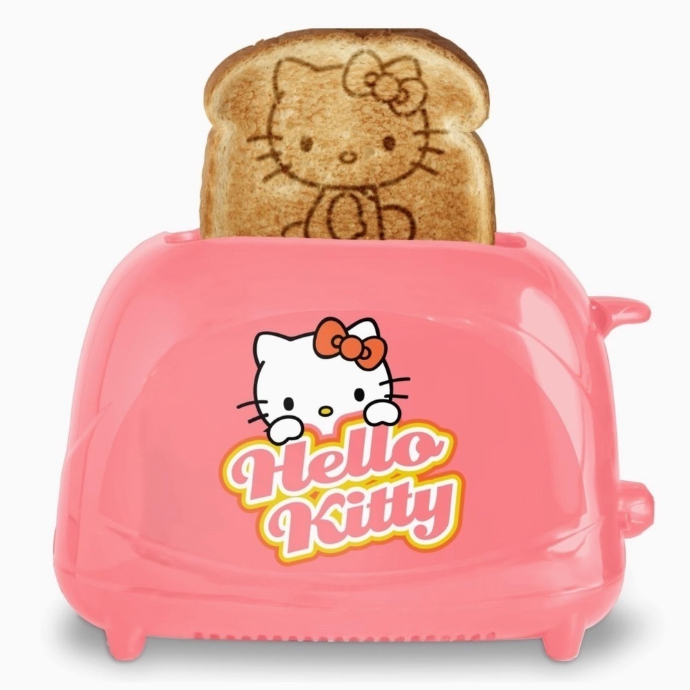 Hello Kitty 2-Slice Toaster, Pink, Toasts Image on Bread, Adjustable Browning